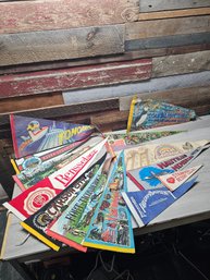 Large Lot Of Vtg Banners A3