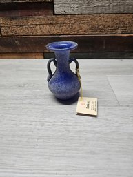 Vintage Cobalt Blue Amphora Vase Is Crafted By Lafiore A6