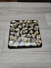 Vtg Acrylic And Abolne Shell Hot Plate A6