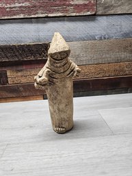 MCM Jaru Pottery Jarustone St. Francis With Bird / Monk Brutalist Style 1970 California A6