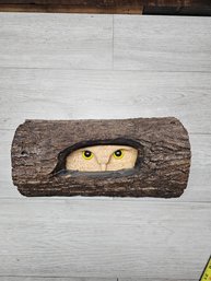 Vtg Handmade Wood Carved Owl A6