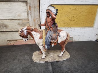 Vtg 'war Chief' Daniel Monfort Sculpture B2