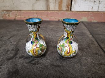 Small Dragon Bud Vase Lot Of 2 A3