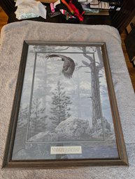 Daniel Smith Print Shrouded Forest  Eagle Framed A10