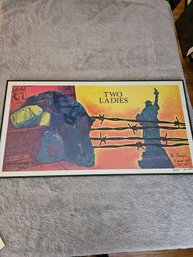 'Two Ladies' Signed Print Carlos Hernandez Chavez A11