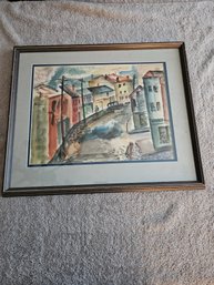NATHANIEL DIRK Wright St Portsmouth New Hampshire Signed Watercolor A16