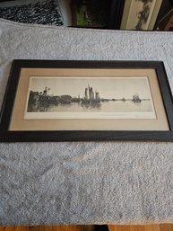 Charles Mielatz Etching Fishing Smacks, Newport Rhode Island A17