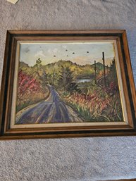 Framed Oil Painting By Charles Ramsey Jr Signed. Title Autumnal Rubicon B4