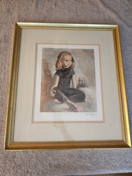 Young Girl Sitting By Mariette Lydis -Lithography B5