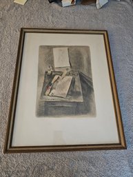 Raphael Soyer Lithograph Of Artist's Desk B12