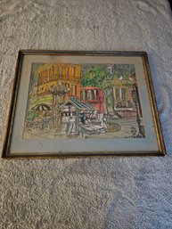 Street Scene Signed 'Helen Meyer Artwork B24