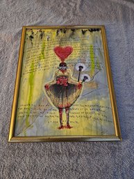 Mixed Media Art Work On Canvas Titled Desperate Signed B31