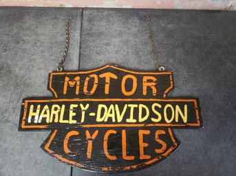 Harley-davidson Painted Wooden Sign K2