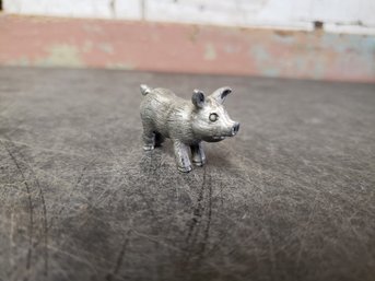 Vtg Schmid Miniature Pewter Pig K1
