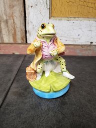 Vtg 1977 Schmid Beatrix Potter Jeremy Fisher Music Box K2