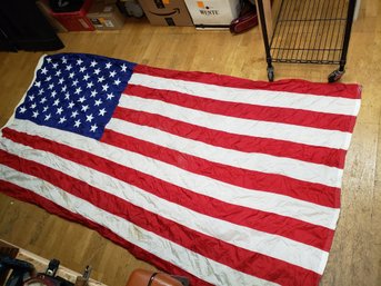 Large American Flag (has Staples And Stains) J2