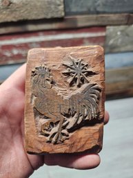 Wood Etching Block Rooster A1