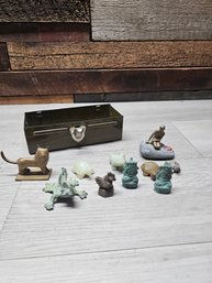 Vtg Figure Lot Brass Stone Ect.. A1