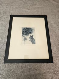 Limited Edition Art Print Etching Titled 'Blue' By Artist D. M. Bond, Numbered 4/40 B41