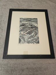 Limited Edition Linocut Print Titled 'Fantasy Captured' By Artist Thomas Rauschenfels. 4/40 B44