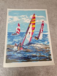 Sailboats, Issac Goody Silkscreen 33/350 Signed In Pencil B51