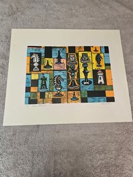 Signed And Titled Etching 160/200 Titled The Chess Board Signed Amen B53