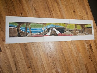 Rare 3pc Art Werger Signed And Numbered Etching 13/15 Title 'the Long Drive' B53