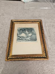 Framed Drypoint Print Titled 'Pique Nique-Dejeuner Au BOIS-1860 B84