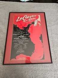 Framed LA CAGE AUX FOLLIES, PALACE THEATRE, GEORGE HEARN, BROADWAY WINDOW CARD/POSTER B93