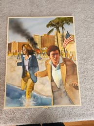 Original Artwork For A Magazine Titled Beach Fire B97