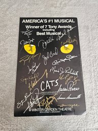 Vintage CATS Americas Broadway Musical Poster CAST SIGNED Winter Garden Theater B100