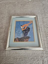 Vtg Art Deco Framed Print Summer Breeze C12