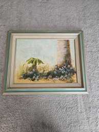 Signed Framed Oil Painting Beach Scene  C14
