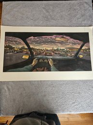 Art Werger 1990 Signed Etching Numbered 45/50 Titled A Long Drive C29