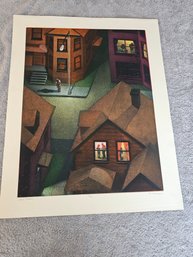 Art Werger Signed Etching 1991 Numbered 28/40 Titled Lead Ashtray C37