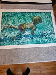 Signed Art Werger Etching Titled Treading Water Numbered 14/35 C48