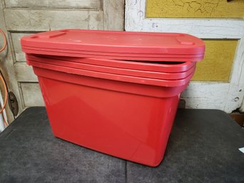 18 Gallon Storage Tote Lot Of 3 B1