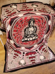 Vtg 53x81 Buddha Tapestry H2