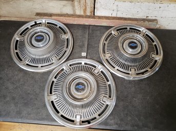 Vtg Chevrolet Hubcap Lot Of 3 R1a#29