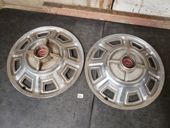 Vtg Ford Hubcap Lot Of 2 R1c#32