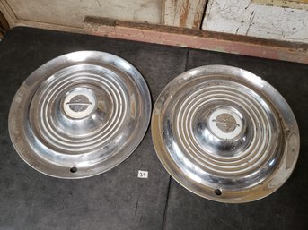 Vtg Oldsmobile Map Hubcap Lot Of 2 R1c#34