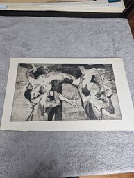 Artist John Talleur Signed Etching Titled The Deposition C77