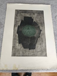 Signed, Limited Edition Etching Titled 'Bourgeons' 1965 By Brazilian Artist Arthur Luiz C84