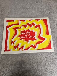 Vtg Explode The Truth Lithograph? D13