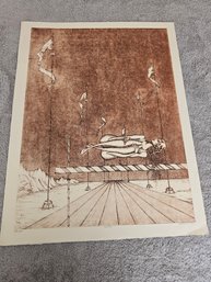 Dan Mitra Signed Etching Titled Record Numbered 20/100 D25