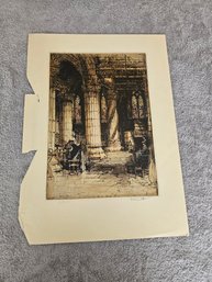 Signed Hedley Fitton Roslyn Chapel Etching D28