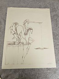 Dan Mitra Signed Etching Titled Flight III Numbered 18/100 D29