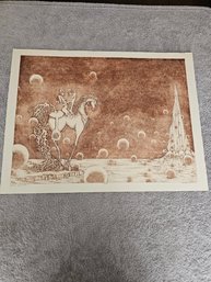 Rare Artist Proof Dan Mitra Signed Etching Titled Adam And Eve 1 A/p D32