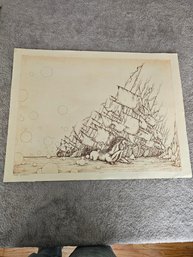 Dan Mitra Signed Etching The Fleet Numbered 19/100 D33