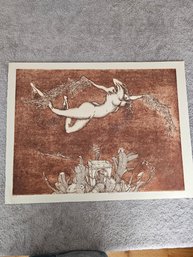 Dan Mitra Signed Etching Titled Flight 1 Numbered 19/100 D34